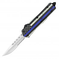 9" Thin Blue Line Atomic Select  Automatic OTF Knife 