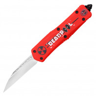 ATOMIC - 9" Red Mercenary OTF Knife Reverse Tanto Wharncliffe Blade