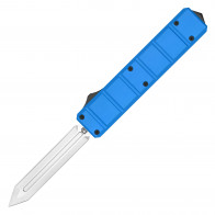 8.5" UltraLite Atomic USA Series 3 Sapphire Blue OTF Auto D2 Steel Gladius Double Edge Blade w/ Kydex Gift Box