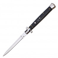 13" Big-Boy Stiletto Auto Push Button Black Wood Handle