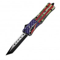 7" Atomic Junior P-40 Warhawk Bomber Dual Action OTF Knife