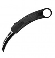 Black Carbon Fiber Karambit OTF w/ Two Tone Blade
