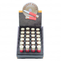 24 Piece Shot Gun Shell Bullet Knives With Display Case (Red)