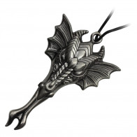 Silver Dragon Neck Knife With Hidden Blade and Necklace