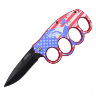 8" Assisted open Eagle American flag handle