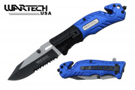 8" Spring Assisted Rescue Knife w/ LED Light