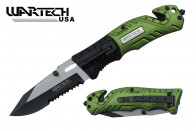 8" Spring Assisted Rescue Knife w/ LED Light
