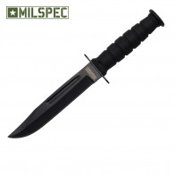 6" Drop Point Neck Knife w/Sheath (Black)
