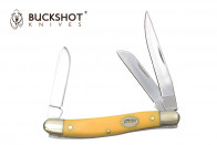 8" Buckshot 3-Blade Stockman Folder w/ Faux Bone Inlay