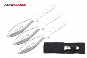 5.5" Set of 3 Silver Wing Throwing Knives