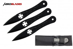5.5" Set of 3 Iron Cross Throwing Knives