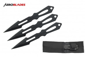 5.5" Set of 3 Super Black Throwing Knives