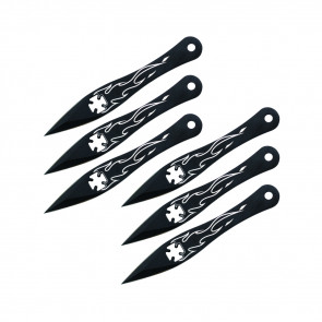 5.5" Set of 6 Iron Cross Throwing Knives