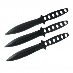 6" Set of 3 Black Throwing Knives