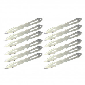 9" Set of 12 Super Chrome Throwing Knives