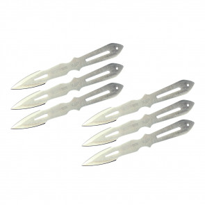 9" Set of 6 Super Chrome Throwing Knives