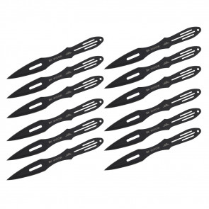 9" Set of 12 Black Widow Throwing Knives
