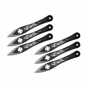 9" Set of 6 Iron Cross Throwing Knives
