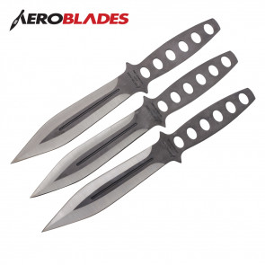 9" Set of 3 Silver Throwing Knives