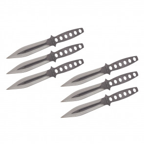 9" Set of 6 Silver Throwing Knives