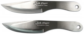 2 Piece 8.5" Chrome Jack Ripper Throwing Knife Set With Case