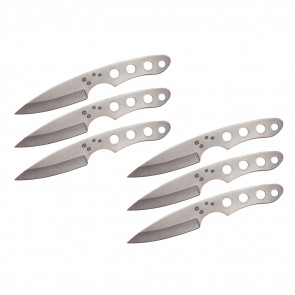 Set of 6 6.5" Dog Paw Throwing Knives (Chrome)