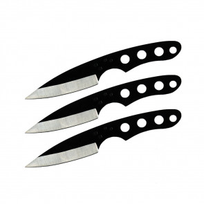 Set of 3 6.5" Dog Paw Throwing Knives (Black)