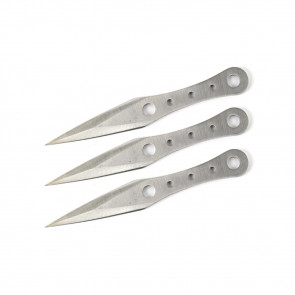 Set of 3 6.5" Five-Hole Throwing Knives (Chrome)