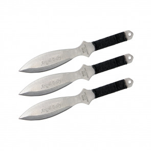 Set of 3 6.5" Angel Baby Cord-Wrapped Throwing Knives