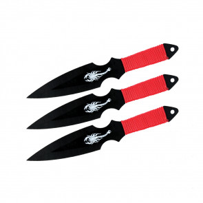 Set of 3 6.5" Cord-Wrapped Scorpion Throwing Knives