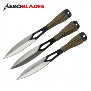 Set of 3 9" Cord-Wrapped Throwing Knives