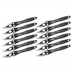 Set of 12 9" Two-Toned Flame Throwing Knives
