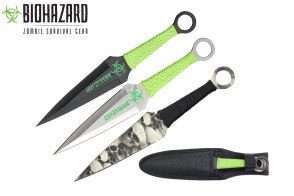 9" 3pcs set zombie throwing knife