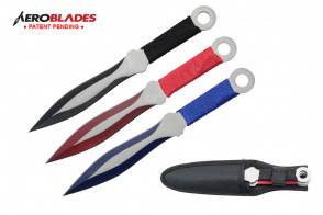 Set of 3 Assorted Cord-Wrapped Throwing Knives