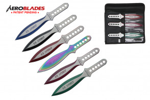 Set of 6 9" Assorted US Spirit Throwing Knives