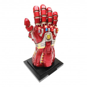 18" Futurisitc Red Glove w/ Light-Up Gemstones & Wooden Base