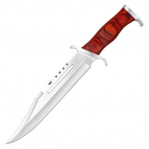 16.5" Stainless Steel Rose Wood Handle Bowie