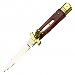 8" Leverlock Auto Leverletto w/ Walnut Wood Inlay