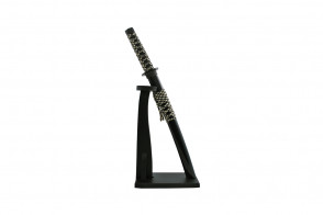 Miniature Katana  w/ Vertical Stand (Black)