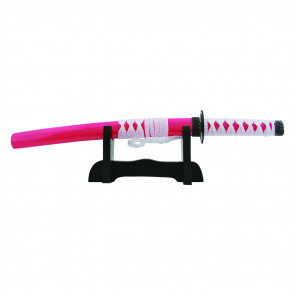 14.5" Miniature DELUXE Katana Letter Opener w/ Horzontal Stand (Pink)