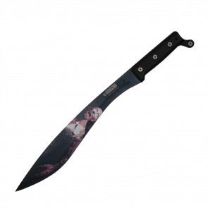 18.5" Zombie Picture Bladed Machete With Black Handle And Black Nylon Sheath 
