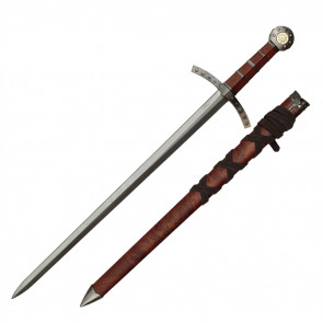 Knights Of Templar Crusader Sword 23" With Brown Scabbard 