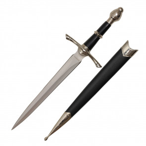 14" Medieval Dagger With Black Scabbard 