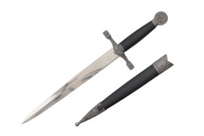 15.5" Medieval Dagger w/ Dragon Engraved Pommel