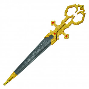 10" Gold Bodice Scissors Dagger With Sheath
