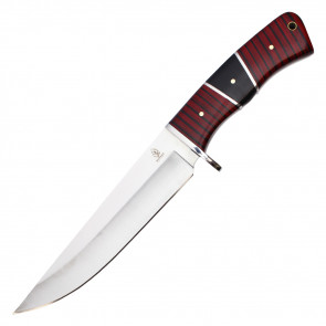 12" Fixed Blade Hunting Knife w/ Red Wood Handle