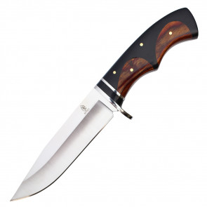 11" Fixed Blade Hunting Knife w/ Black & Wood Handle