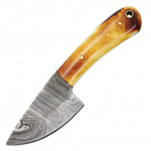 6.75" True Damascus (144-Layer) Knife w/ Amber Bone Handle