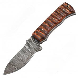 9" True Damascus (256-Layer) Knife w/ White Bone Handle