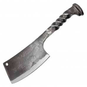 9" Hand Forged Railroad Spike Knife w/ Cleaver Blade